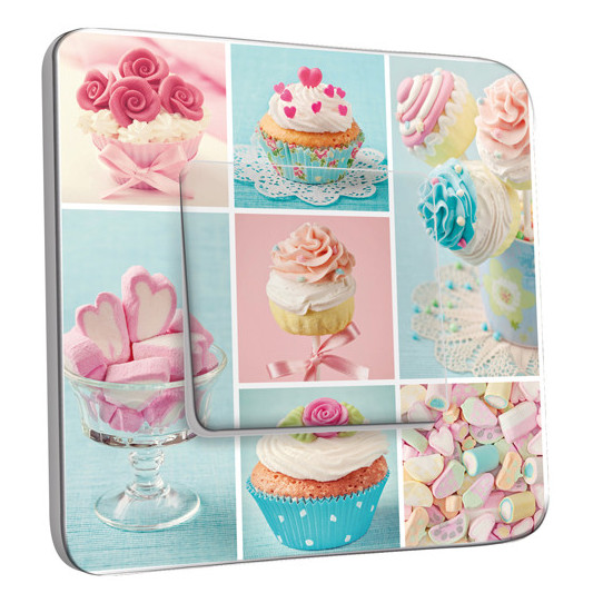 Interrupteur Décoré Simple Va et Vient - Cupcake 2