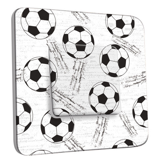 Interrupteur Décoré Simple Va et Vient - Football Black&White 1