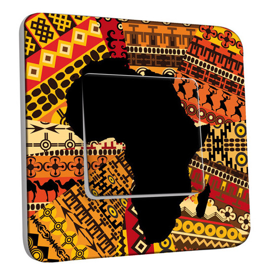 Interrupteur Décoré Simple Va et Vient - Motif Africain Design 2