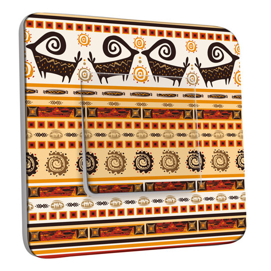 Interrupteur Décoré Simple Va et Vient - Motif Africain Design 3