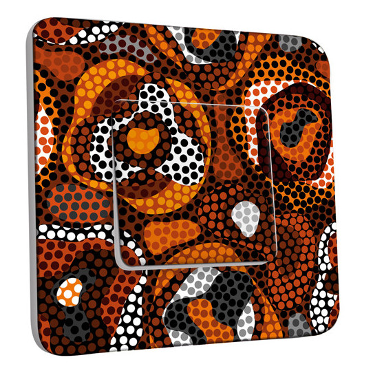 Interrupteur Décoré Simple Va et Vient - Motif Africain Design 6