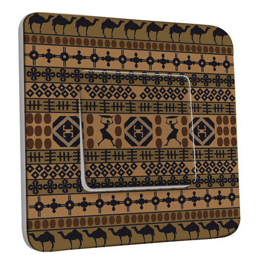 Interrupteur Décoré Simple Va et Vient - Motif Africain Design 7