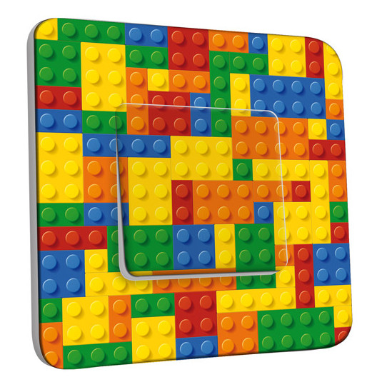 Interrupteur Décoré Simple Va et Vient - Motif Lego Multicoloré 1