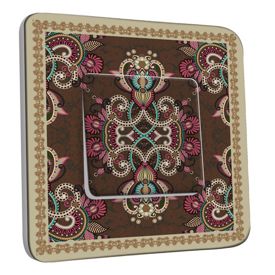 Interrupteur Décoré Simple Va et Vient - Motif Oriental 12