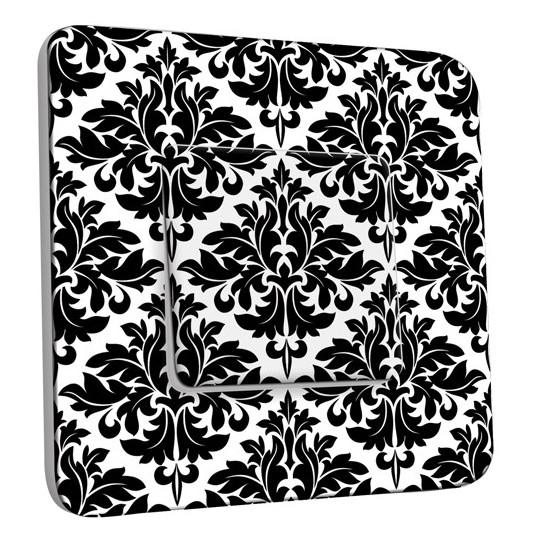 Interrupteur Décoré Simple Va et Vient - Motif Oriental Black&White 2