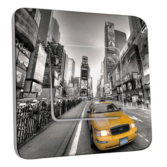 Interrupteur Décoré Simple Va et Vient -  New York Taxi 01