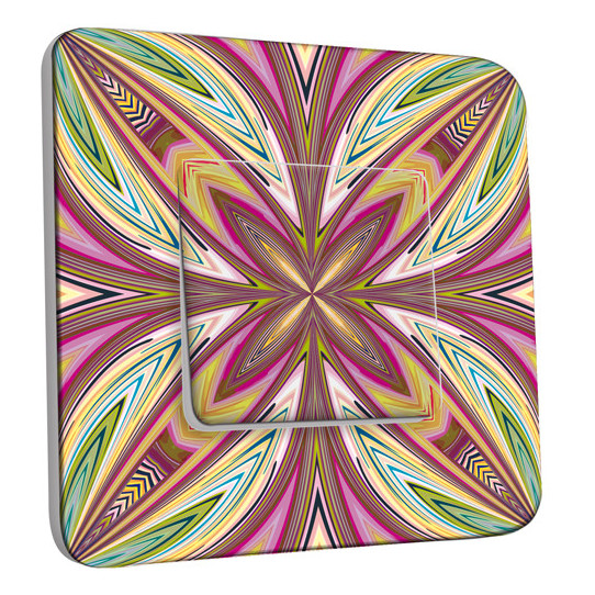 Interrupteur Décoré Simple Va et Vient -  Papillon design coloré