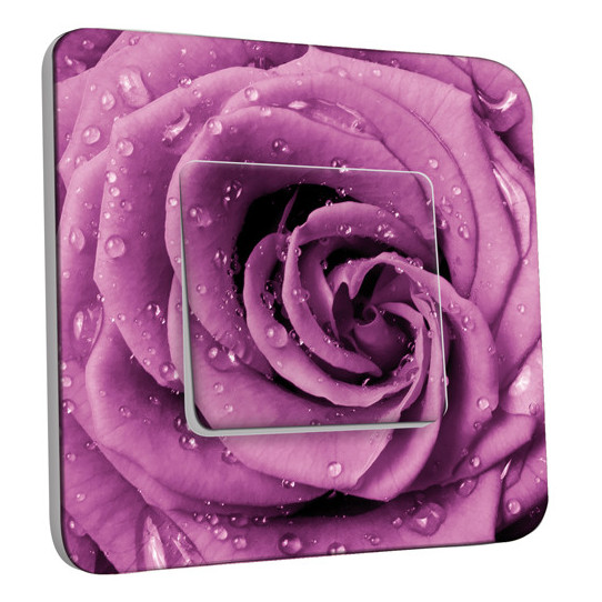 Interrupteur Décoré Simple Va et Vient - Rose Mauve Zoom