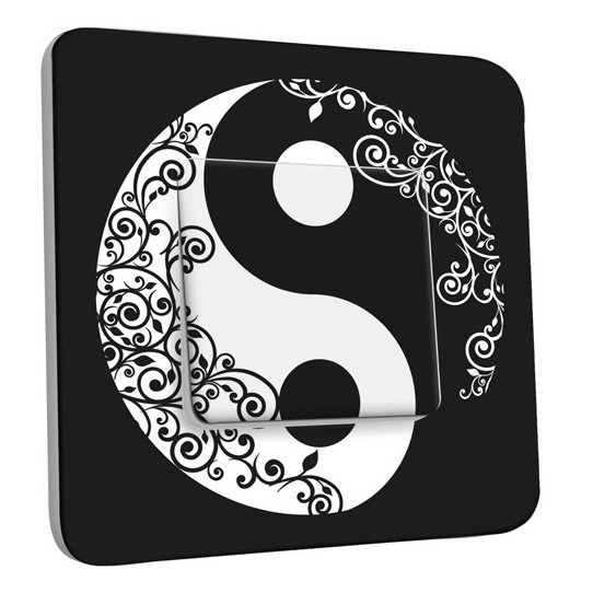 Interrupteur Décoré Simple Va et Vient - Ying et Yang 1