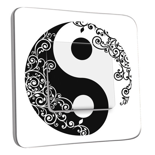 Interrupteur Décoré Simple Va et Vient -Ying et Yang