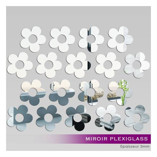 Kit Miroir Plexiglass Acrylique Fleurs