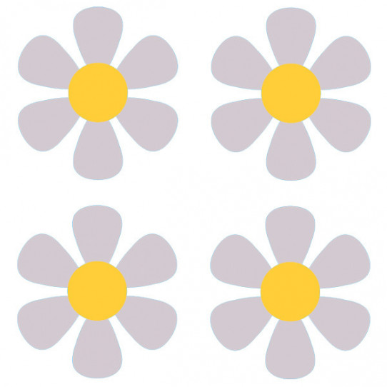 kit Stickers 4 Fleurs
