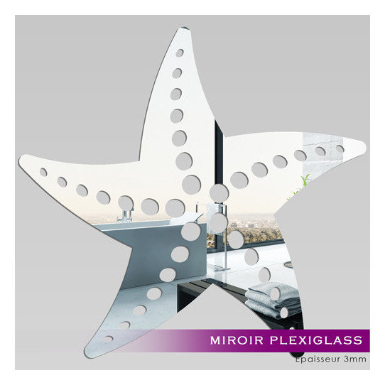 Miroir Plexiglass Acrylique -Etoile de mer 2