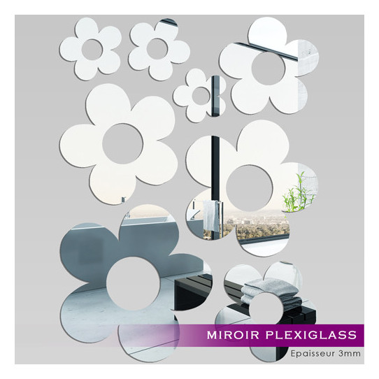 Miroir Plexiglass Acrylique - Fleurs MiniMaxi