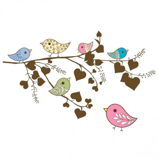 Stickers Branche Oiseaux