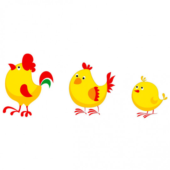 Stickers Coq Poule Poussin