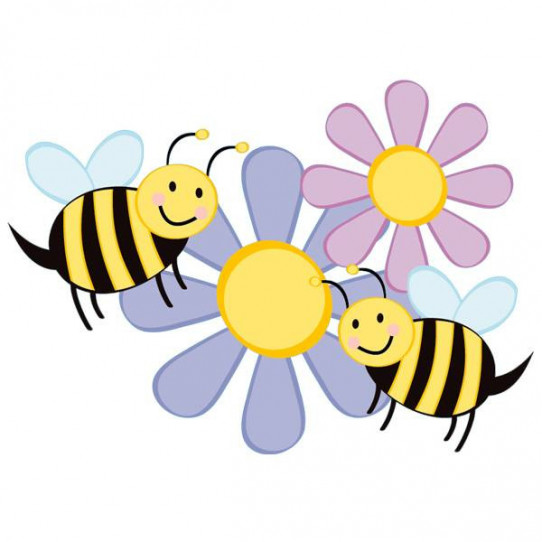 Stickers Fleurs Abeilles