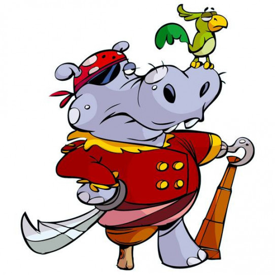 Stickers Hippo Pirate