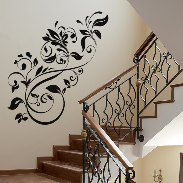 Sticker mural plante en forme d'oiseaux pas cher - Stickers Baroque  discount - stickers muraux - madeco-stickers