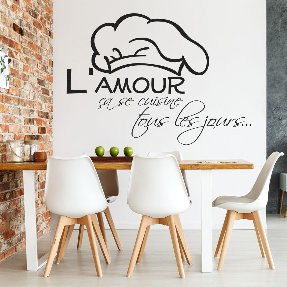 Sticker mural L'amour se cuisine tous les jours