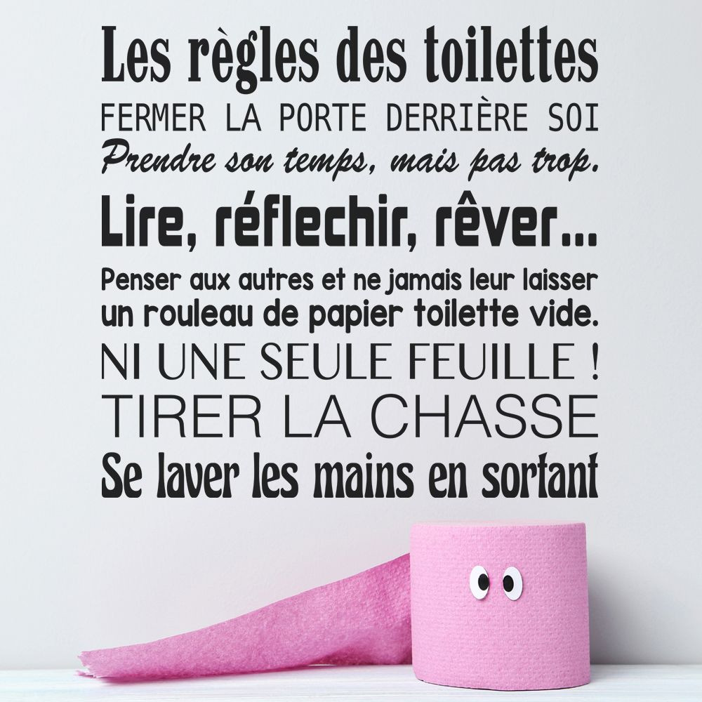 Tableau Règles des toilettes / WC personnalisé