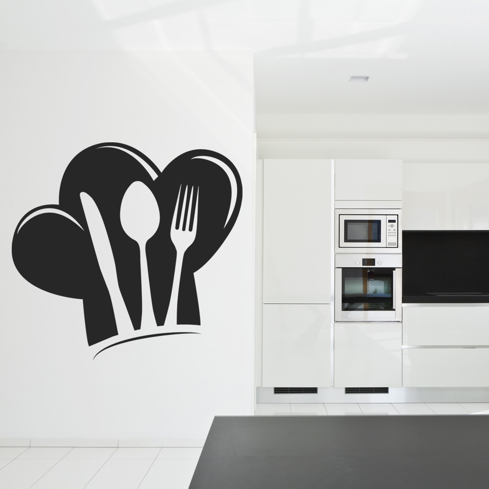 Stickers ardoise cuisine couverts - Des prix 50% moins cher qu'en