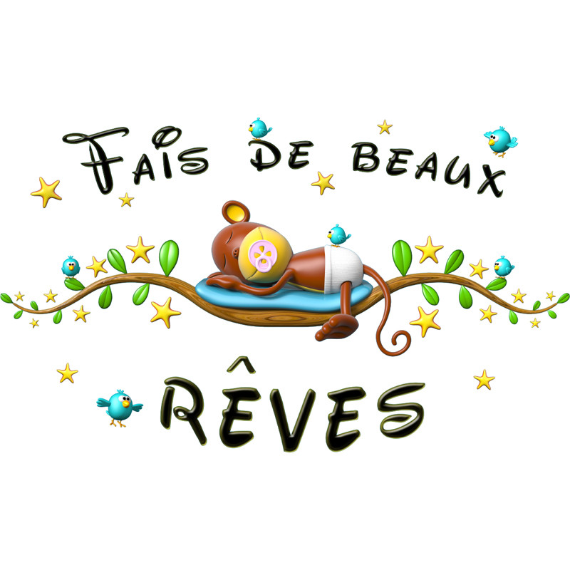 Fais De Beaux Rêves En Anglais Stickers effet 3D- Fais des beaux rêves - Des prix 50% moins cher qu'en