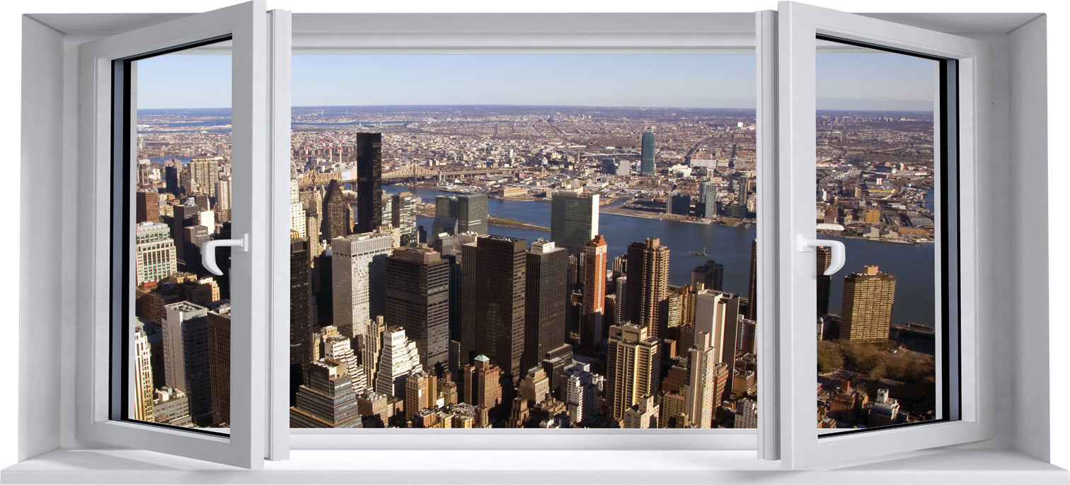Stickers mural trompe l/'oeil pierre déco New York 8538