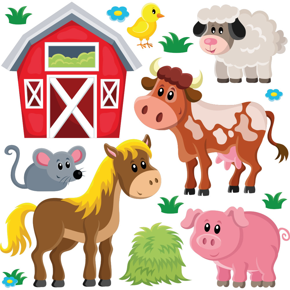 Sticker enfant animaux ferme - TenStickers