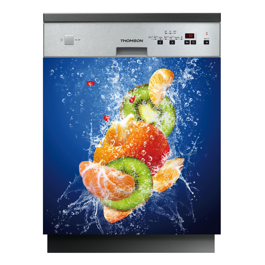 Stickers Décoratifs Fruits Pour Lave-vaisselle - Vinyle Adhésif Amovible - Design élégant - Facile à Poser - 65x75 Cm