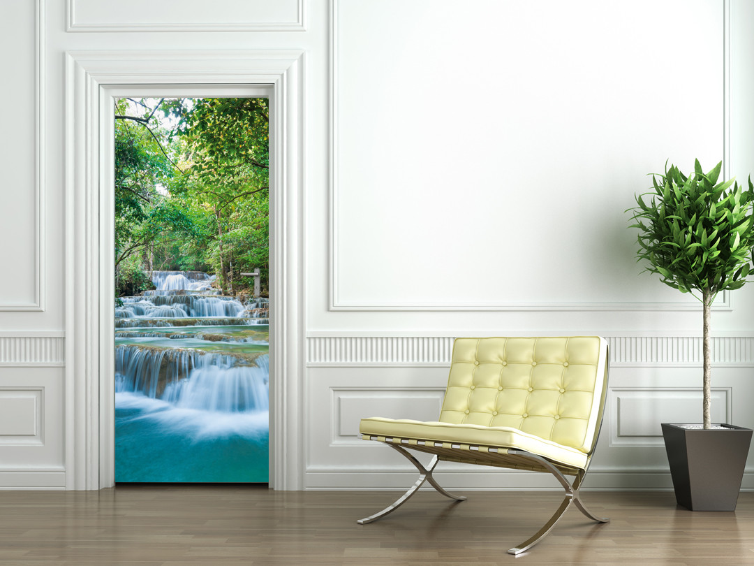 Papier Peint Autocollant Pour Porte 90x200 Cm - Paysage Bord De Mer Trompe-l'œil 3D - PVC Imperméable - Salon, Cuisine, Salle De Bain