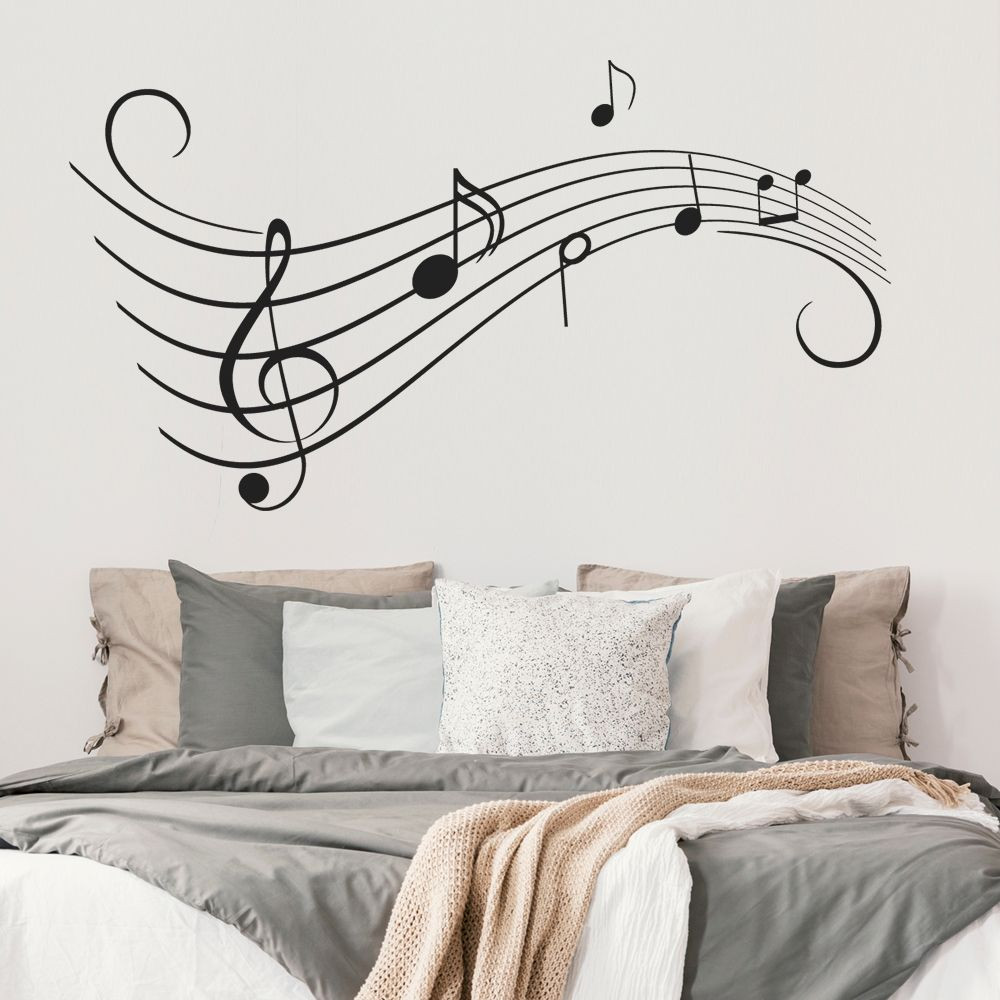 Stickers portee musicale arabesques - Stickers Malin